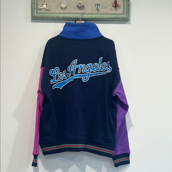 Terez MLB official fan meech Los Angeles Colorblock Jacket quarter zip - Picture 1 of 7